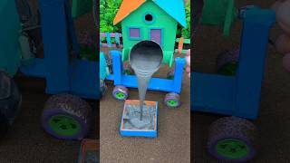 Mini House Construction with Cement Pouring 🏠 |mini DIY Cement Work | Mini Village Build#shorts