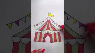 🎪 Circus Tent Coloring 🎨 | Fun Carnival Coloring Page | Relaxing Color With Me | Satisfying Art