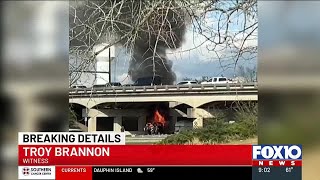 Witnesses say chase led to fiery crash on I-10 in Baldwin County