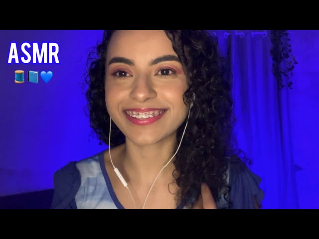ASMR COM OBJETOS NA COR azul 💙🩵