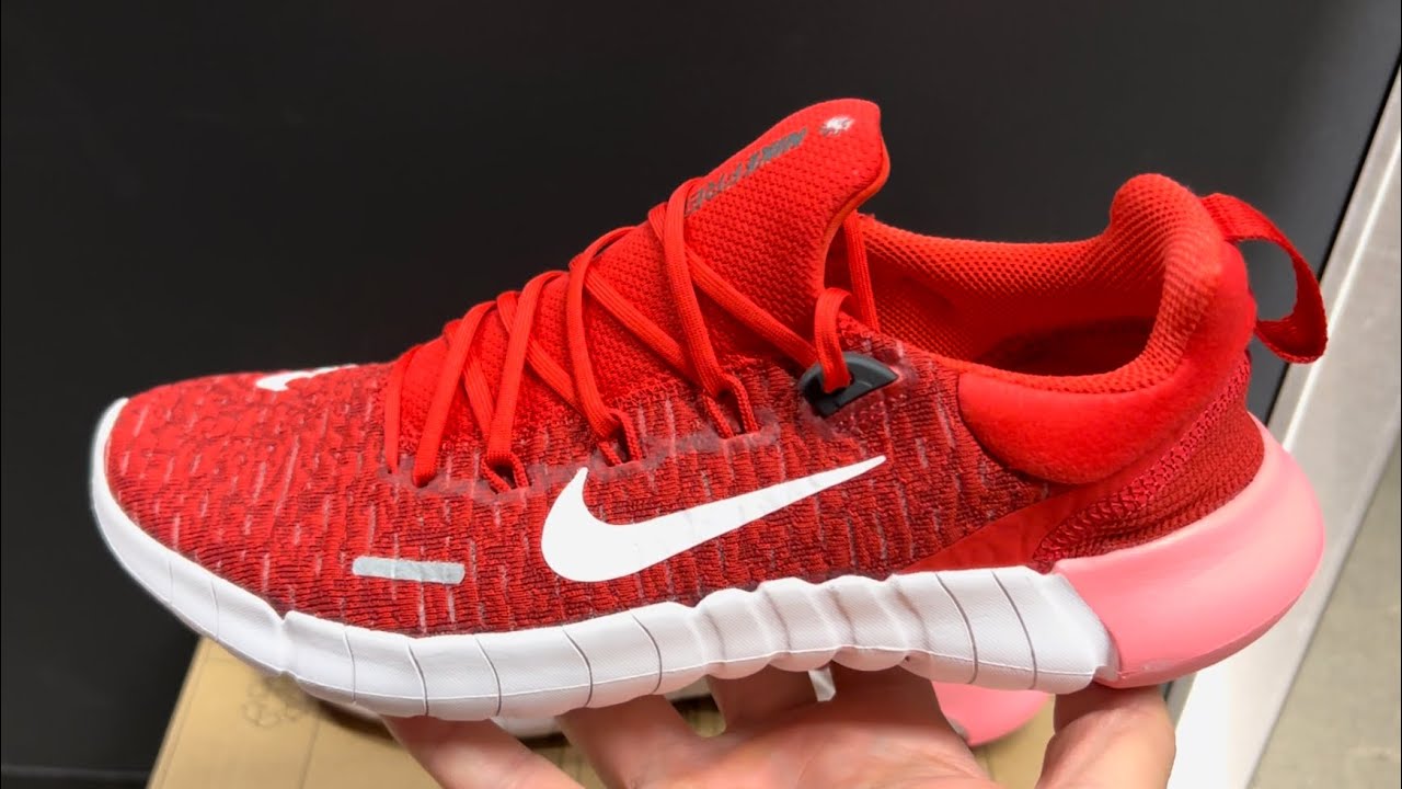 Nike Free 5.0 Next Nature Red Pink Womens Running Shoes - YouTube