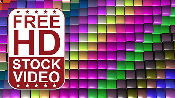 Free Stock Videos – abstract colorful cubes moving and changing color randomly 3D animation