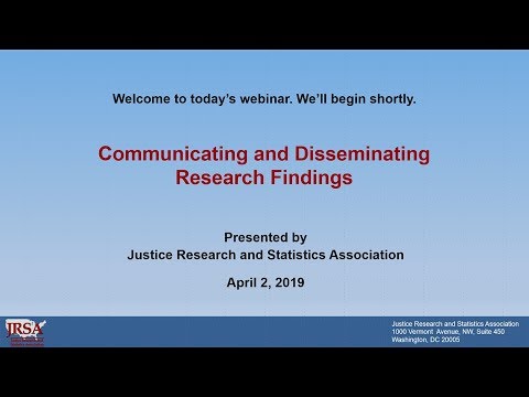 Communicating and Disseminating Research Findings