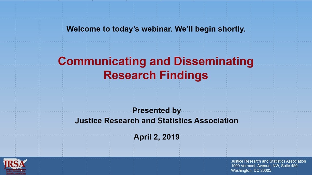 Communicating and Disseminating Research Findings