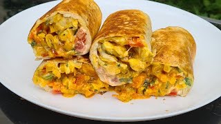 Voici une recette de Wrap au poulet grillé a la poêle ✔ (recette économique) ✔ (Tacos)