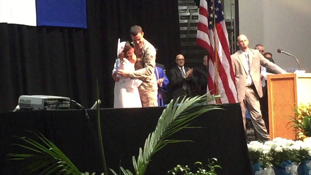 Miami East High School Graduation Military Surprise - YouTube