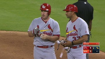 STL@MIA: Gyorko ties game with two-run single to left