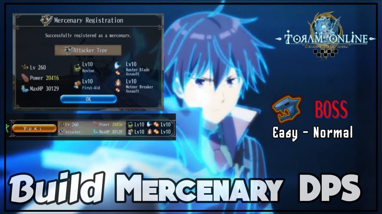 Mercenary DPS (2H) Build lvl cap 260 Toram Online YouTube