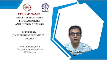 Lecture 27 : Plate fin heat exchanger : Analysis