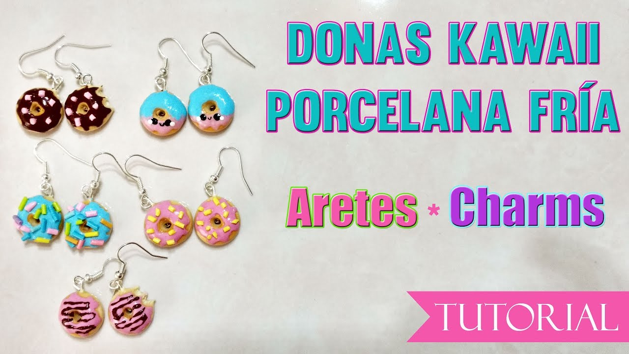 HAZ TUS ACCESORIOS DONAS KAWAII porcelana fria / Cold porcelain kawaii  donuts charms - YouTube