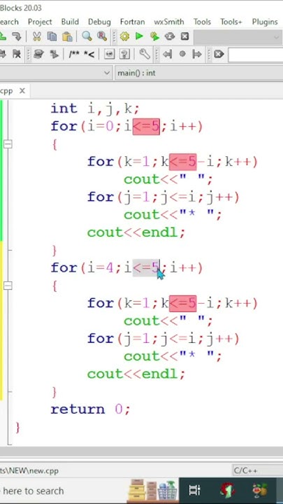 C++ program to print diamond pattern using nested for loop / c++ ...