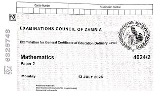 GCE 2026 MATHS PAPER 2 QUESTION 1