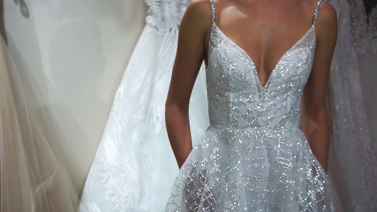 sparkly lazaro wedding dress