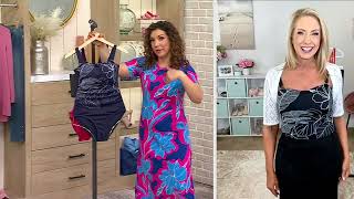 Susan Graver Soleil Embroidered Swimsuit with Removable Strap on QVC