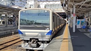 E531系0番台カツK475編成が常磐線ワンマン勝田行きとして水戸駅4番線を発車する動画(2023.5.4)