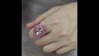SS20 SS34 납작 스와로브스키 크리스탈 물결 2단 독특한 유니크 조절되는 반지 / Swarovski Crystal 2-Line Freesize Unique Ring SS20 SS34 납작 스와로브스키 크리스탈 물결 2단 독특한 유니크 조절되는 반지 / Swarovski Crystal 2-Line Freesize Unique Ring