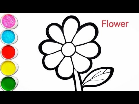 Cute Flower 🌷 Drawing, Painting & Coloring For Kids and Toddlers_Child Art