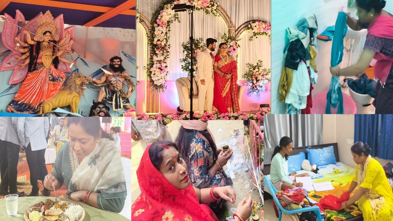 गृहणी की दिनचर्या/सब कुछ संभालना बहुत कठिन होता है#mahayagya में गए#dailyvlog#receptionparty#puja 