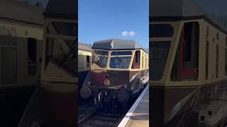No.22 railcar departs cranmore station with a horn