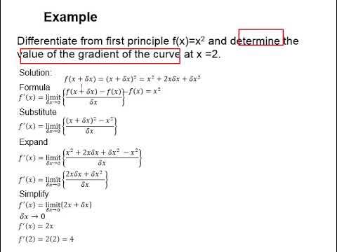 2.1 Differentiation: first principle - YouTube
