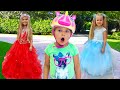 Diana y papá hacen vestidos nuevos para fiesta de princesas