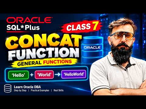Class 7 - CONCAT Function in Oracle SQL Plus Expained in Hindi/Urdu | Oracle SQL Plus Full Course
