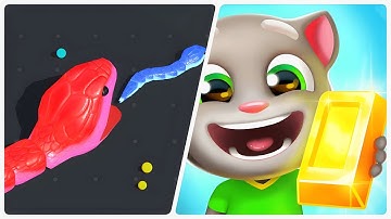 Tom Gold Run VS Snake Clash.io - All Levels (Android, IOS) Gameplay