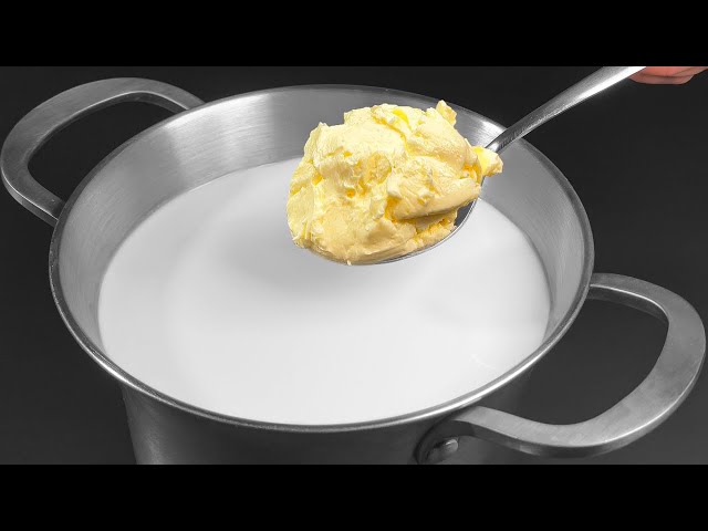 Just add butter to the boiling milk! Homemade cheese recipe in 5 minutes class=