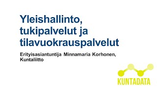 Ohje Yleishallinto, Tukipalvelut Ja Tilavuokrauspalvelut