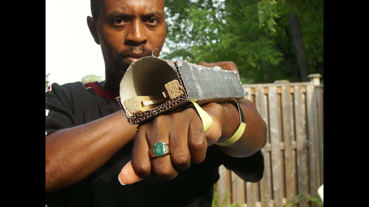 How to Cardboard wrist projectile launcher YouTube