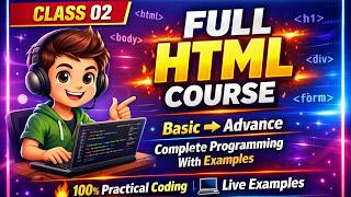 📌 Class 02 – Full HTML Course | Basic To Advance | Complete Programming With Examples