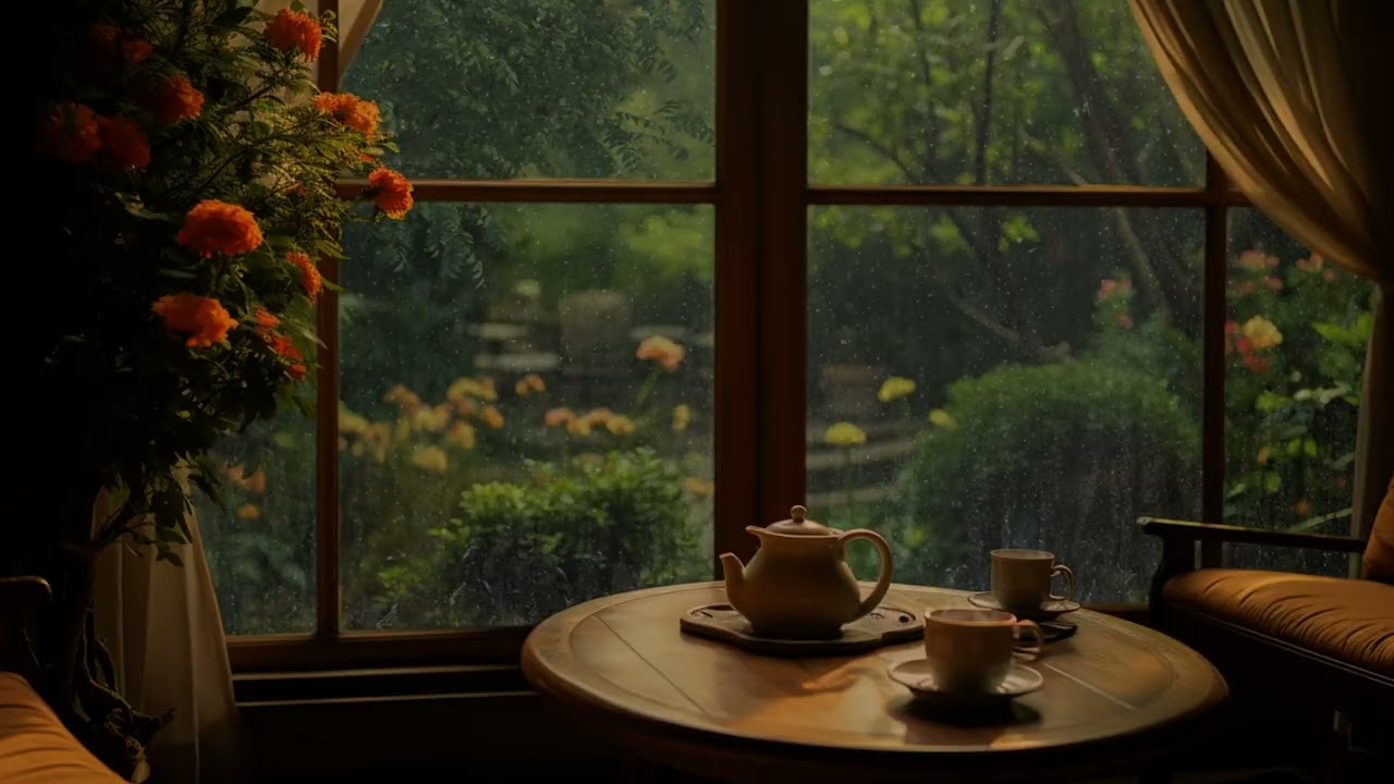 A Quiet Rainy Moment by the Window 🌧️ | Cozy Tea Ambience for Focus & Relaxation