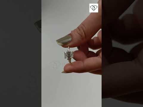 Emerald Cut Diamond Cluster Set Engagement Ring In 14K Yellow Gold Vintage Elegance 