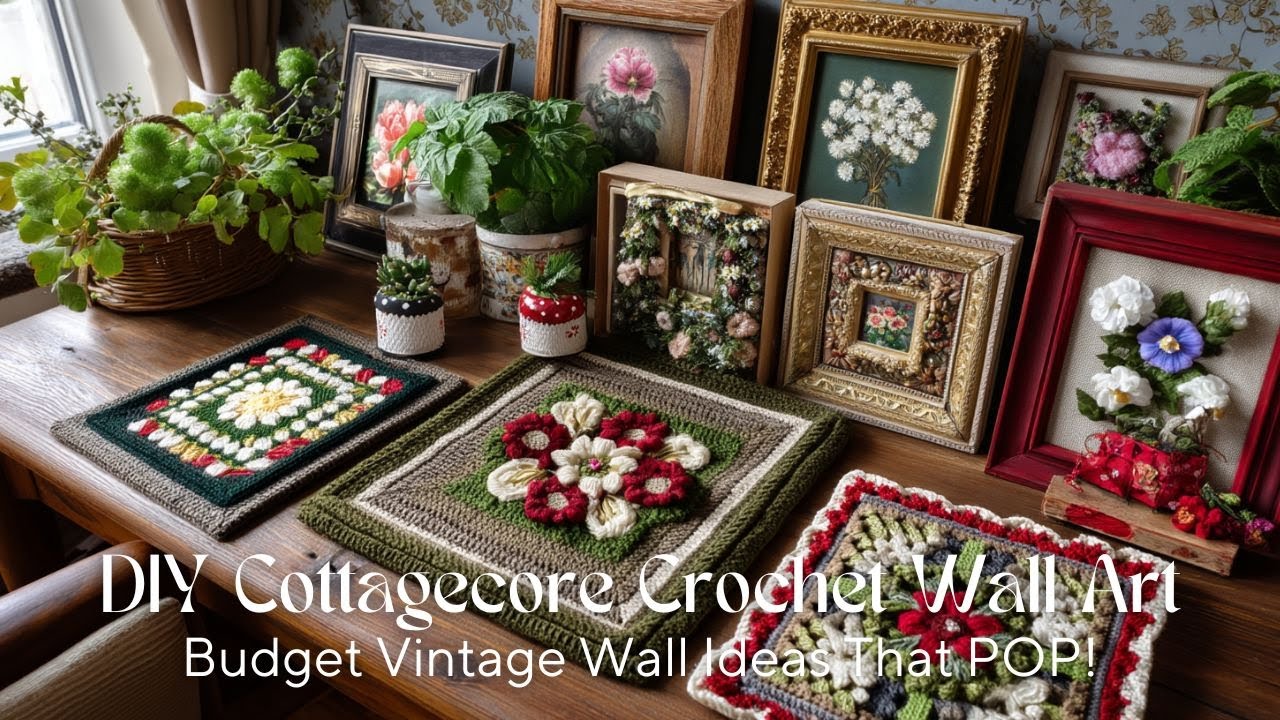 DIY Cottagecore Crochet Wall Art Decor | Budget Vintage Wall Ideas That POP!