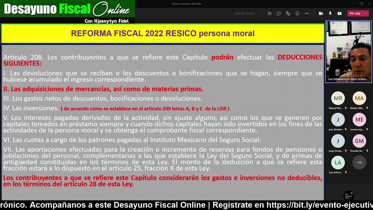 Puntos RESICO PM | Desayuno Fiscal