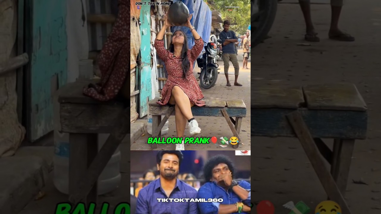 Wait for end 💥 😅| அக்கா Shock 🤣@tiktoktamil360 #shorts #comedy #funny #prank #balloon