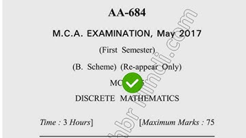 2017 Dcrust MCA 1st Sem Reappear Discrete Mathematics Question Paper