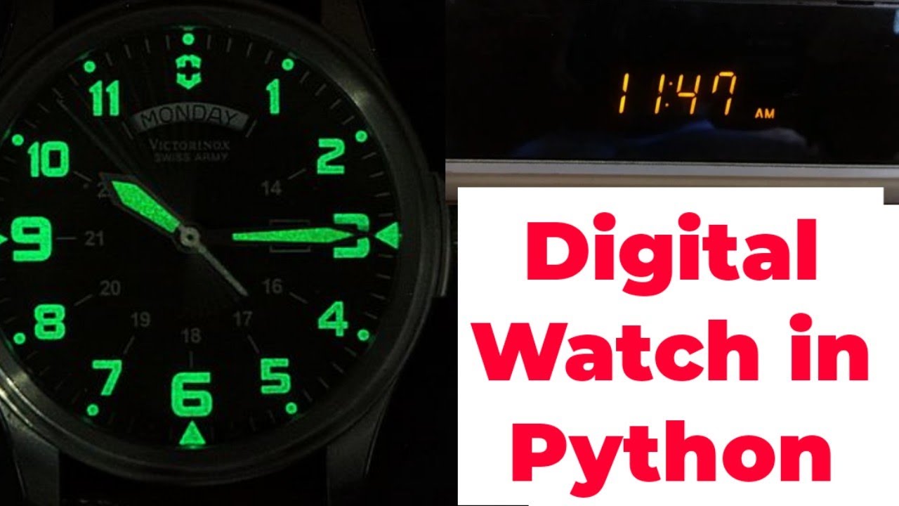 ⌚📟Digital watch in python 📟⌚|| Python Animations || Digital Clock in ... image.