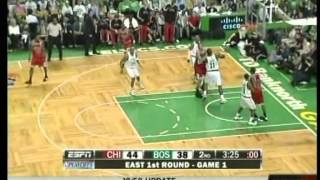 Derrick Rose 36 pts,11 ast vs Rajon Rondo 29 pts,7 ast, playoffs 2009 bulls vs celtics game 1
