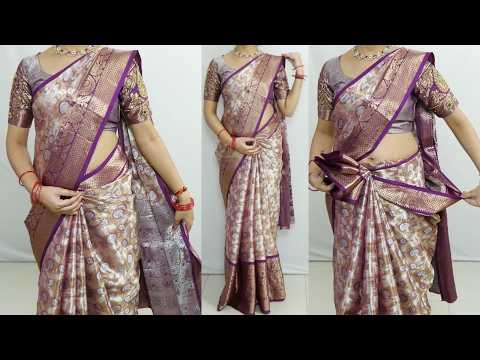 Beautiful Heavy Silk Saree Draping Style for Functions | Step-by-Step Tutorial for Beginners 💖