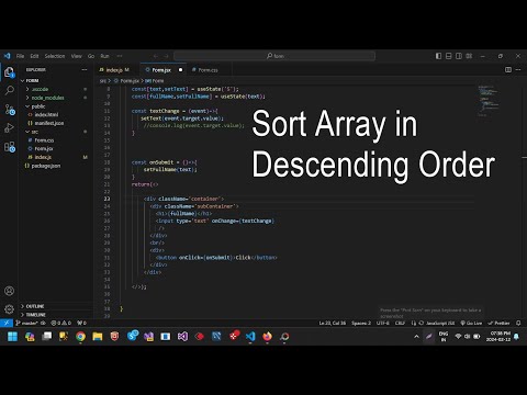 Java Program to sort the elements of an array in descending order using Visual Studio Code