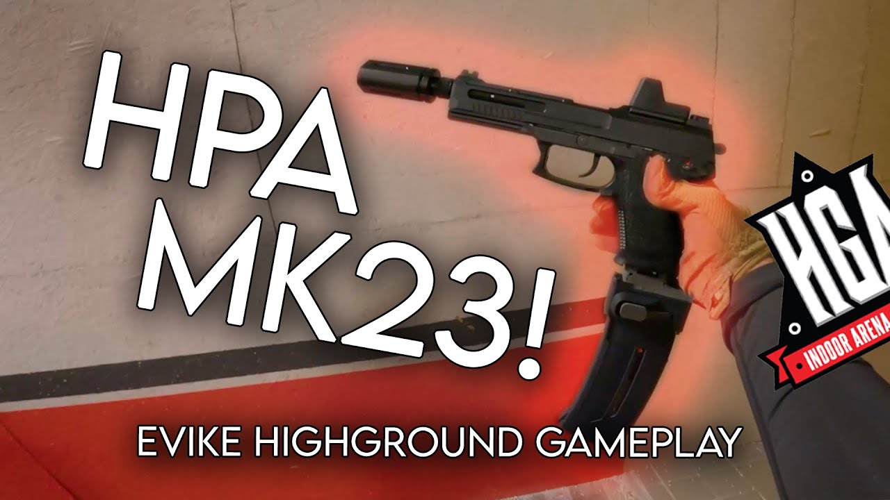 "HPA MK23 SLAPPS" MK23 + Custom Polarstar Airsoft Gameplay at EVIKE