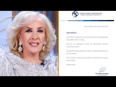 New medical update on Mirtha Legrand: “She is in the process of recovery to return home”