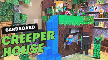 Build a Minecraft Creeper House / Cardboard Crafts