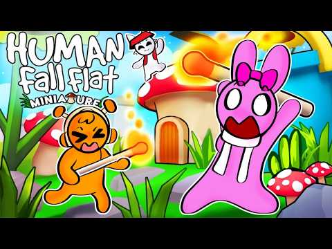 WE TURNED INTO MINIATURE CLAY SPRUNKIS! | HUMAN FALL FLAT