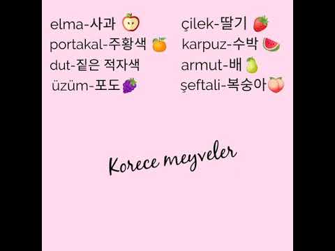 Korece meyveler🍓🍊🍐🍉🍇🍌