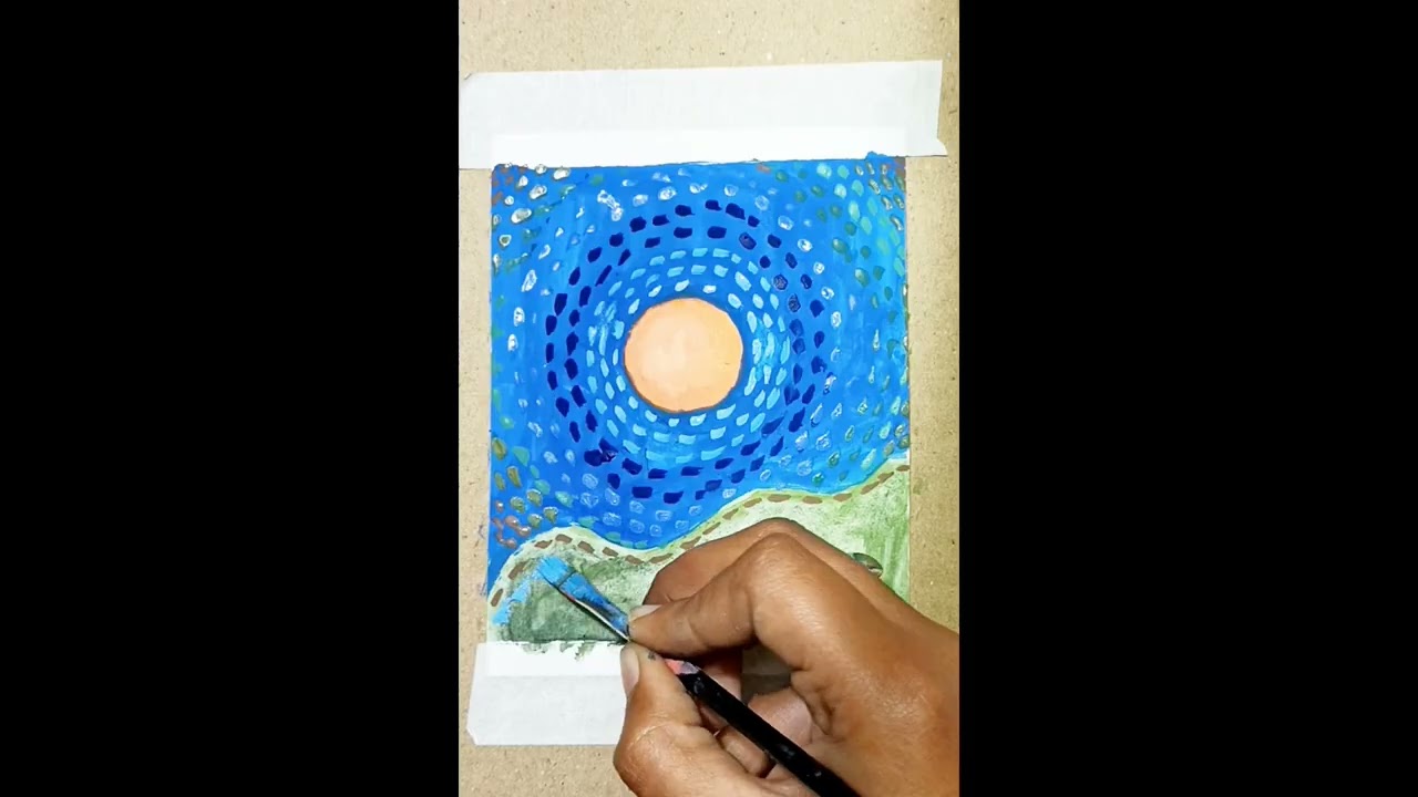 9/365 – Night Sky & Tree | Painting Process 