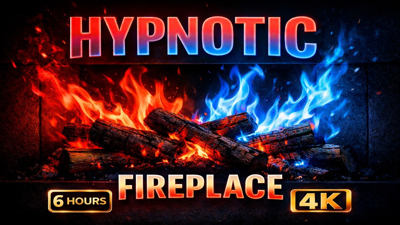 Dual Color Fireplace 4K (6 HOURS) | Deep Relaxing Ambience