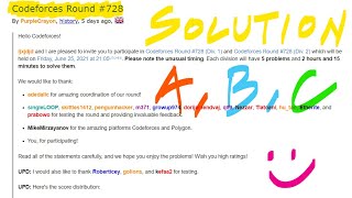 CodeForces Round #728 Div.2 || Solutions A,B,C