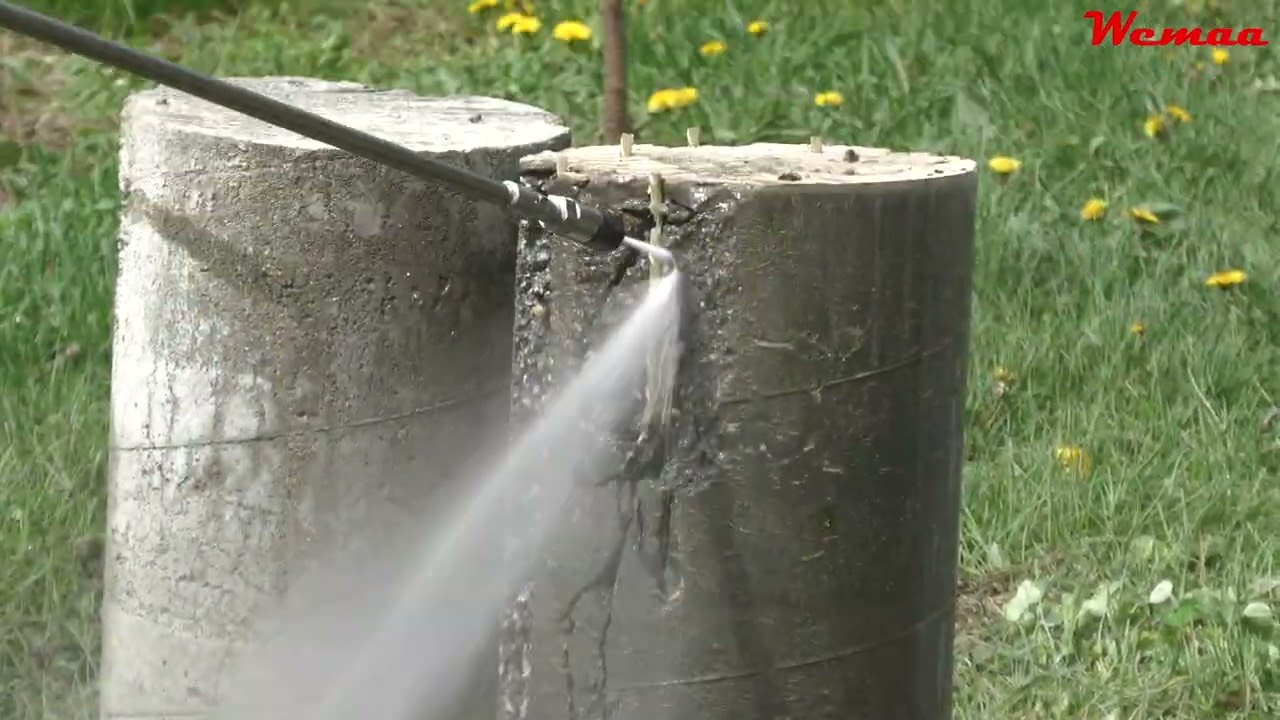 1500 bar - wysokociśnieniowe punktowe kucie betonu / 1500 bar - water jet point concrete demolition